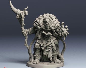 Brujo Orco / Miniaturas de rol para juegos de mesa DnD / Escala de 32 mm / F353