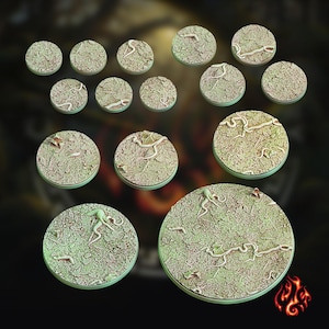 Forest Bases Set | Bases for fantasy rpg tabletop games, 28-32 mm scale