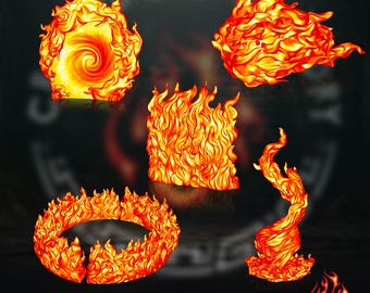 Fire Spell Effects: RPG Tabletop Terrain Pieces, 32mm Scale | T7