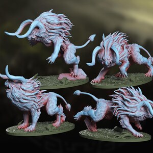 Beast Hounds | miniature for fantasy rpg tabletop games, 28-32 mm scale | F541