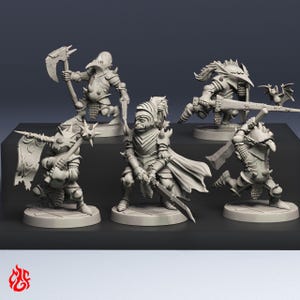 Goblin Knights Band | RPG miniatures for DnD tabletop wargames | 32 mm scale | F532