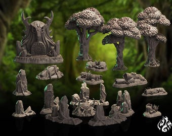 Forest Druidic Circle | RPG Terrain Pieces and Props for DnD tabletop wargame| 32 mm scale | T42