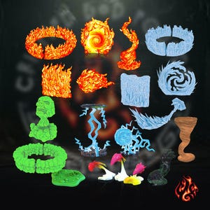 Spell Effects Set| terrain pieces-accessories for fantasy rpg tabletop games, 28-32 mm scale | T11