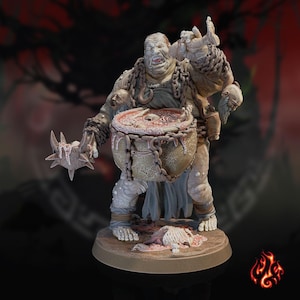 Ogro cocinero / miniatura para juegos de rol de fantasía de mesa, escala 28-32 mm / F141