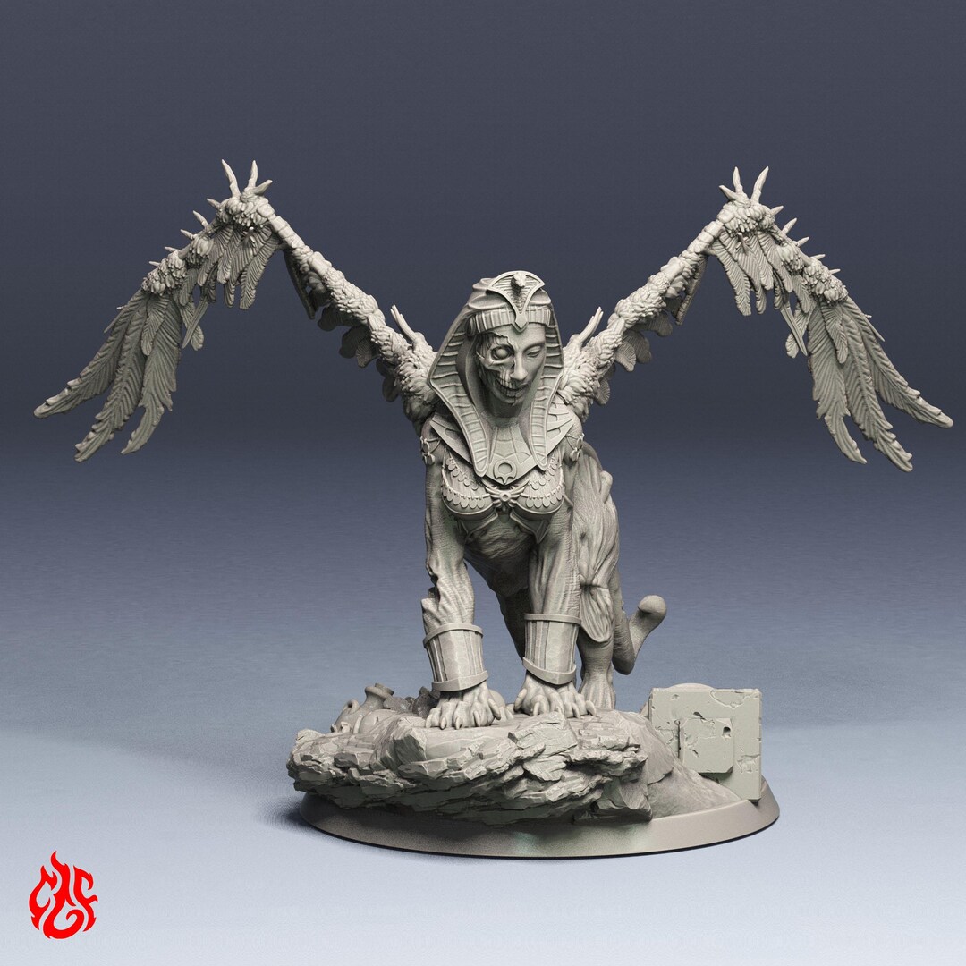 Undead Sphinx | RPG Miniatures for Dnd Tabletop Wargames | 32 Mm Scale ...