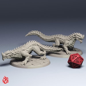 Ice Drakes | monster miniatures for fantasy rpg tabletop games, 32 mm scale | F698