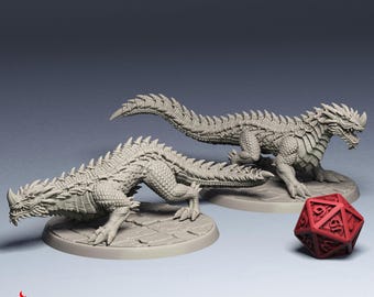 Ice Drakes | monster miniatures for fantasy rpg tabletop games, 32 mm scale | F698