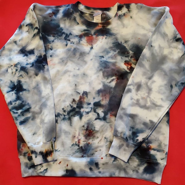 Ice dyed crewneck sweatshirt,  size medium,  tie dye sweatshirt, tie dye crewneck sweatshirt,  size medium