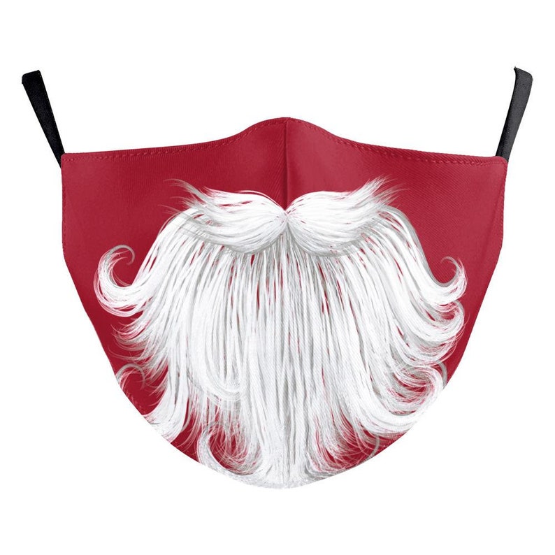 Christmas face Mask for XMAS Washable Face covering New Year WhiteBeard on RED