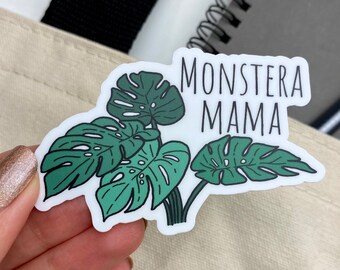Monstera Mama Sticker | Cute Monstera Custom Vinyl Sticker | Waterproof Plant Lover Sticker Gift for Gardener or Plant Mama