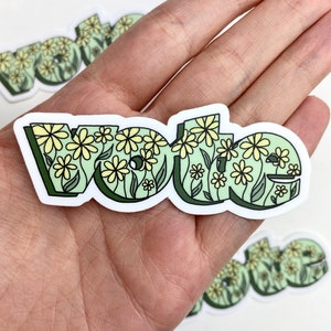 VOTE Sticker | Cute Yellow Flower Vote Custom Vinyl Sticker | Political Activist Floral Sticker for Planner, Phone Case, Laptop,Water Bottle