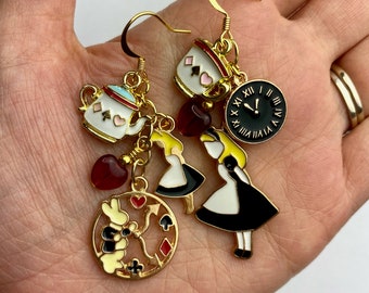 Alice in Wonderland Dangle Earrings