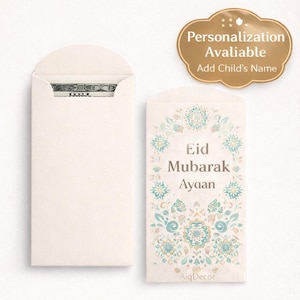 Sobre de dinero personalizado para Eid / Soporte personalizado para Eidi, recuerdo de fiesta de Ramadán