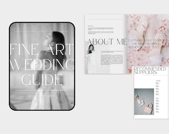 Luxury Fine Art Wedding Photography Welcome Guide Canva Template Editable Marketing Booklet