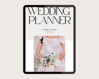 Luxury Wedding Planner – Editable Canva Template, Checklists (Digital Download)