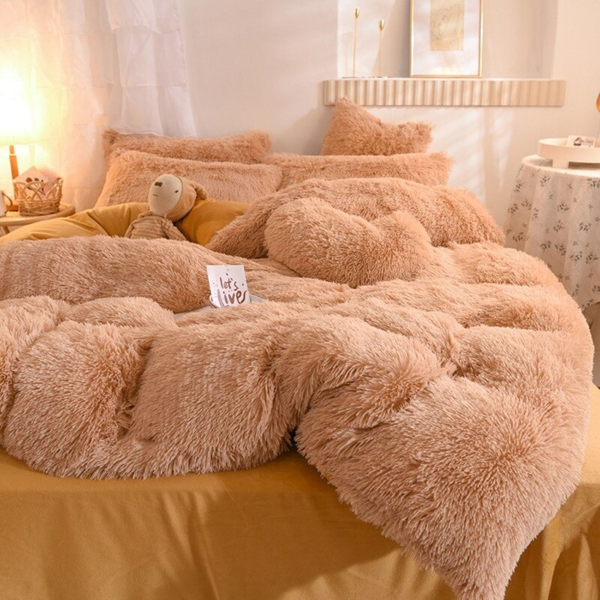 Furry bed sets deals