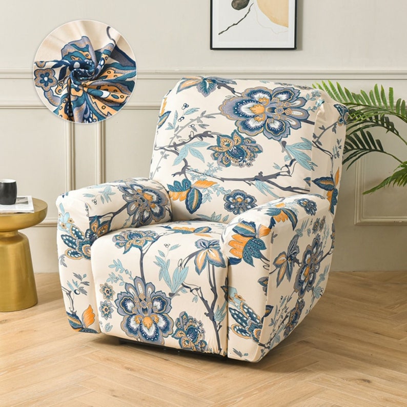 Recliner Patterned Sofa Cover Slip Etsy UK