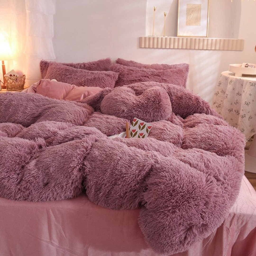 Bedding Comforter Set, 4 Pieces Bedding Set, Double Duvet Cover Set Bedding  Set Double Bed Soft Warm Flannel 4 Pcs Quilt Cover Sets Flat Sheet King
