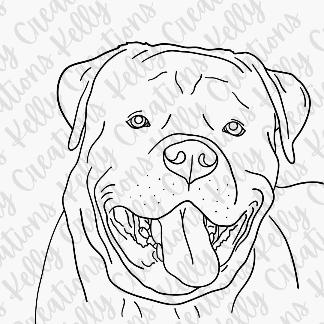 Rottweiler Dog Outline PNG Bundle - Etsy