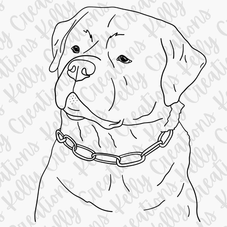 Rottweiler Dog Outline PNG Bundle - Etsy