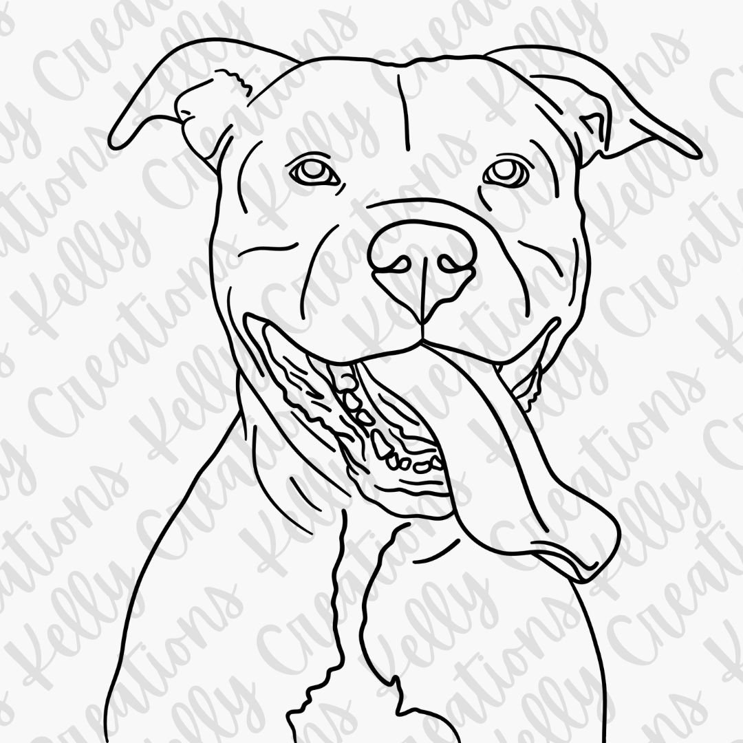Pitbull Outline PNG Collection Set 2 - Etsy