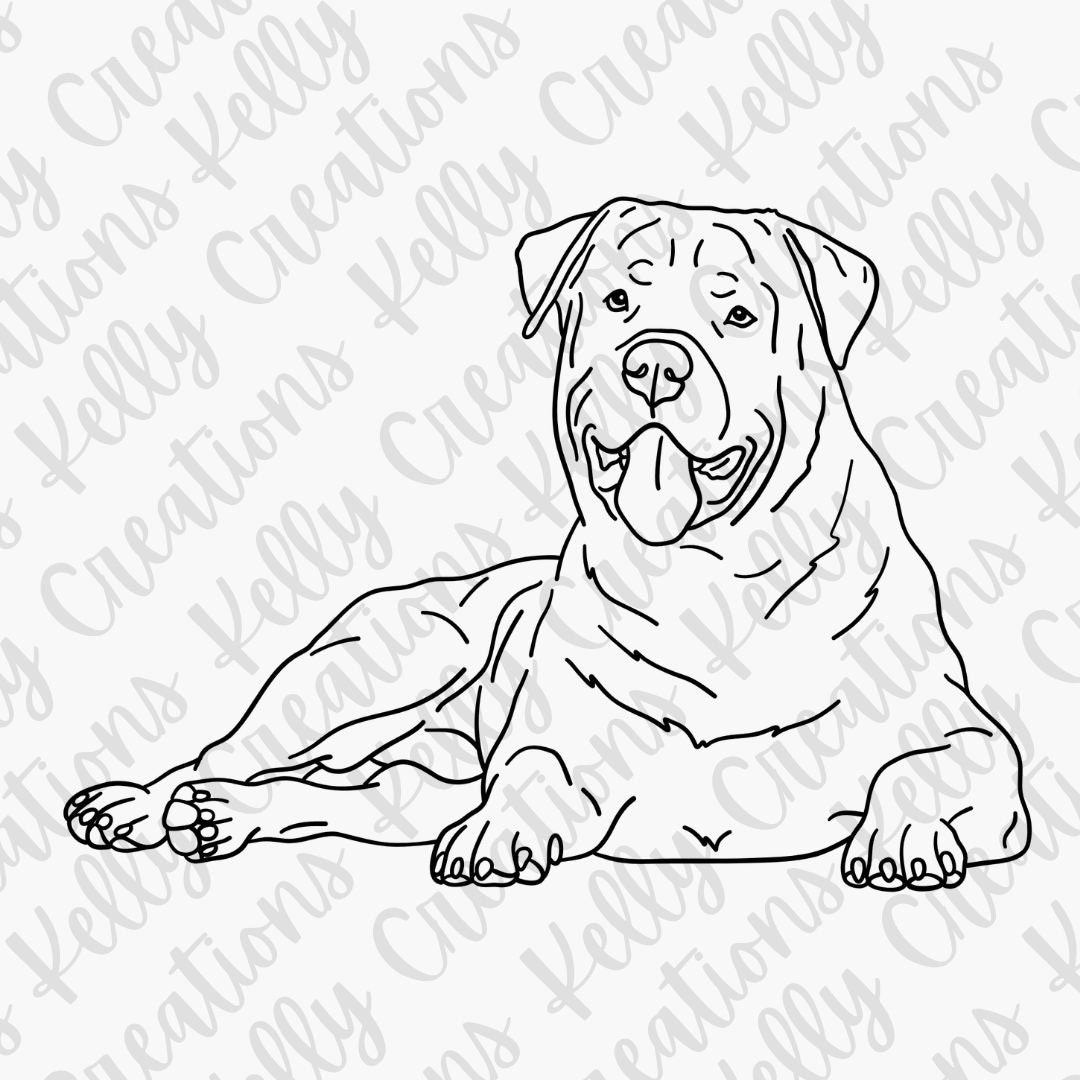 Rottweiler Dog Outline PNG Bundle - Etsy