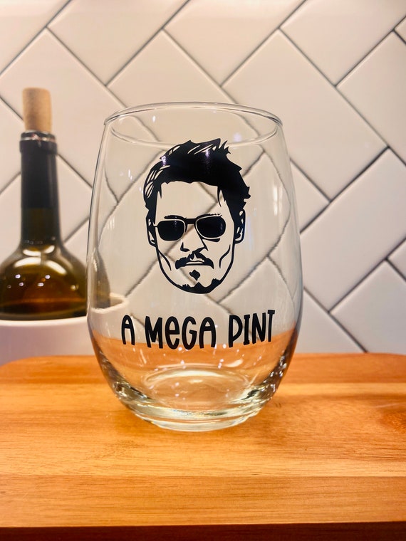 Mega Pint Johnny Depp Wine Glass Funny Johnny Depp Glass Etsy