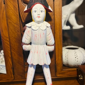 Vintage hand carved hand painted  folk art figure large size