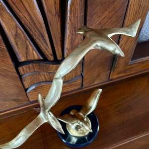 Vintage brass mcm Jere style birds in flight