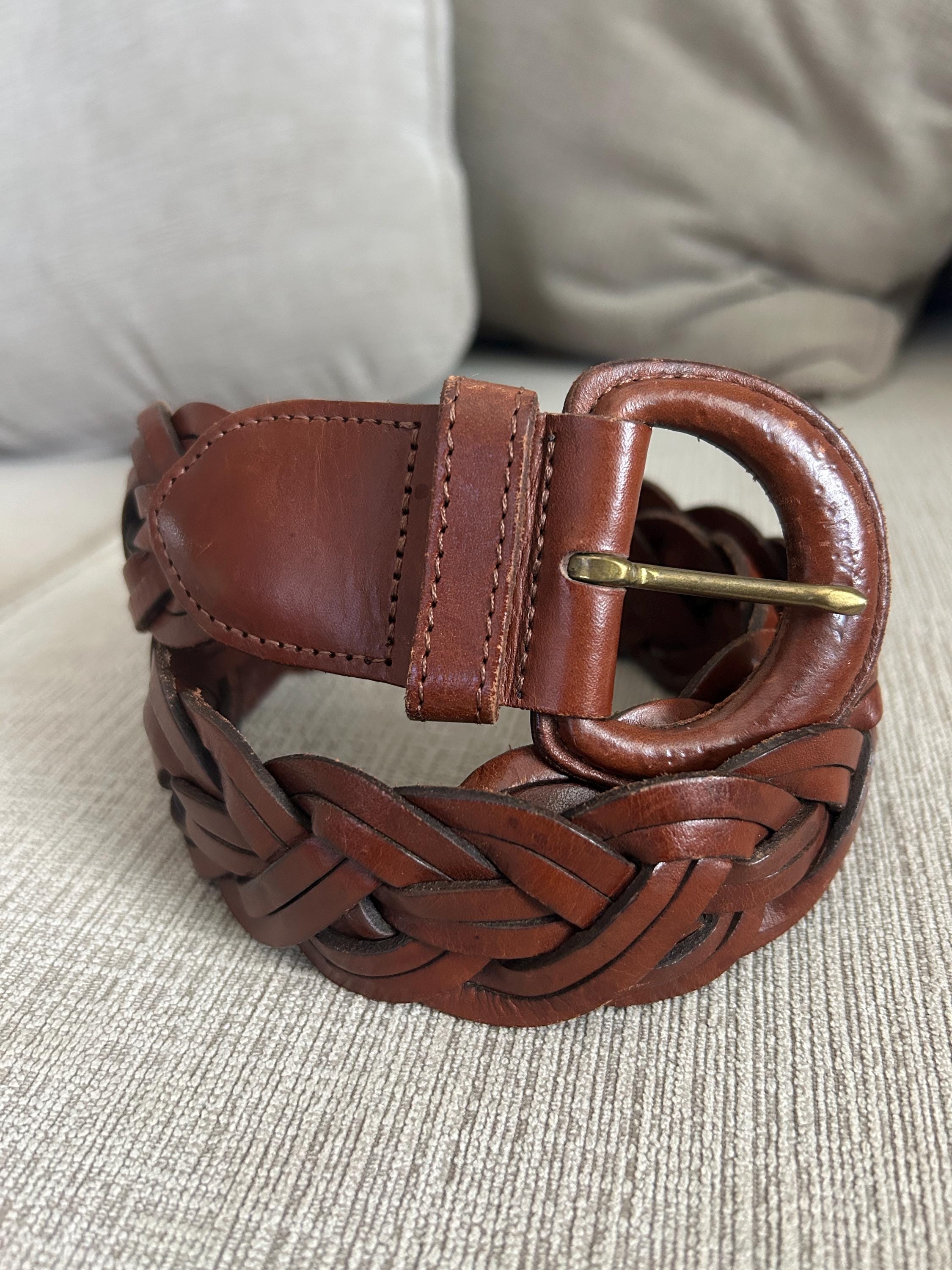 Coach Braided Leather Belt in British Brown Size 41” Coach Braided Belt - Etsy main image 4