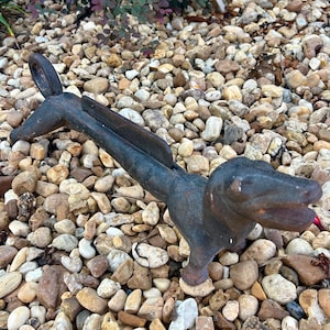 Antique vintage cast iron boot scraper daschshund Weiner dog