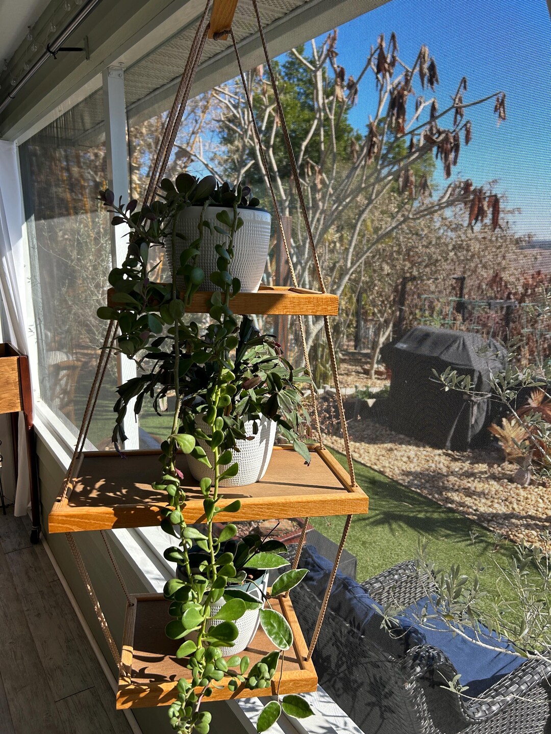 Vintage 3 Tiered Hanging Plant Shelf - Etsy