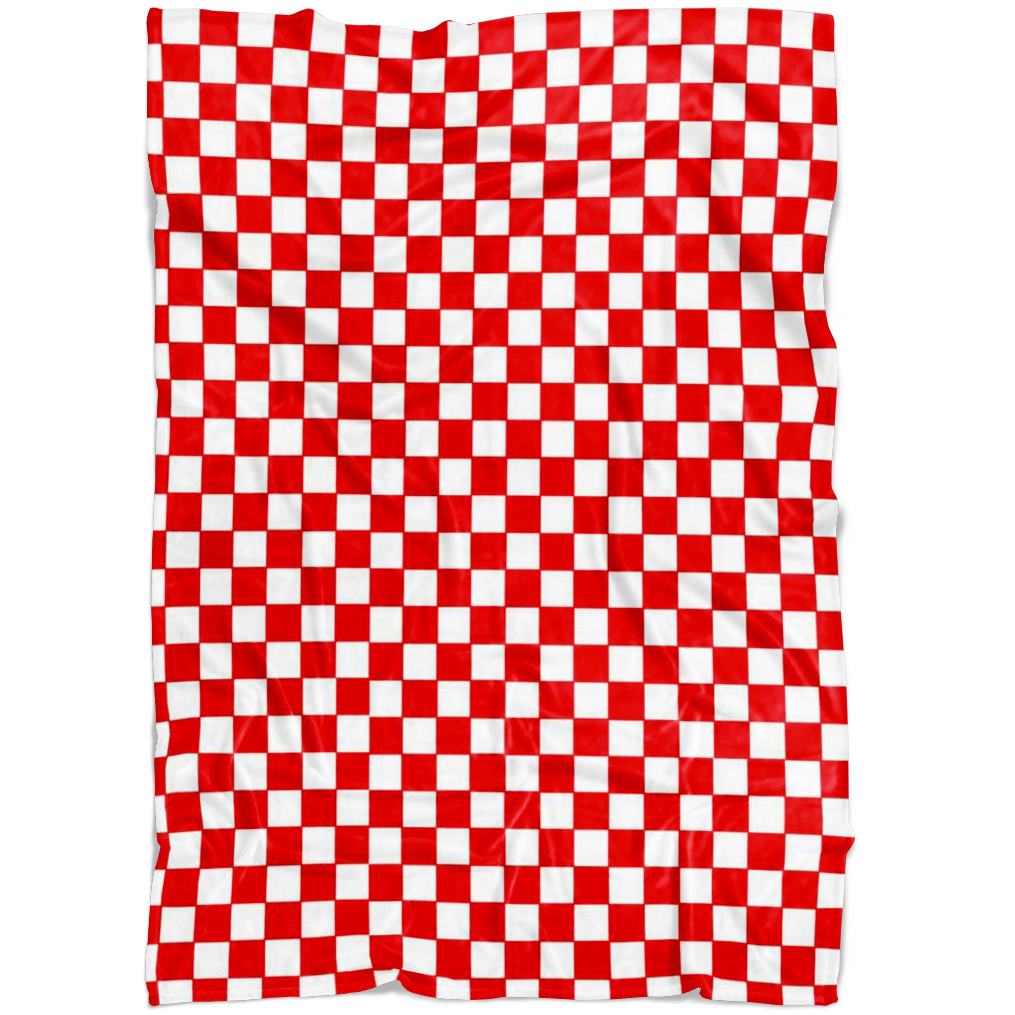 Checkered Red & White Checkers Fleece Blanket Pet Or Human Etsy