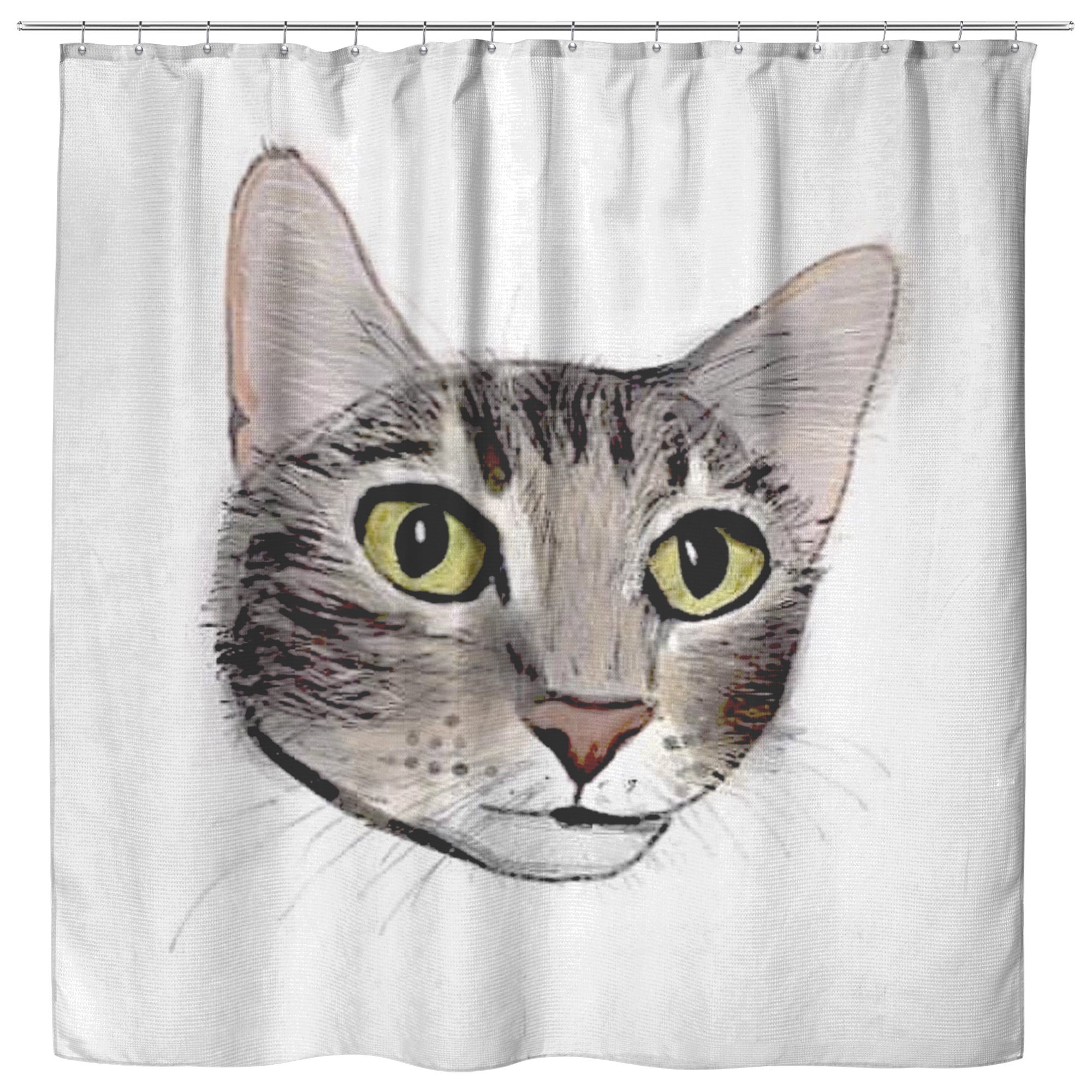 Jürgen Meow The Gray Tabby Cat Prince Shower Curtain Etsy
