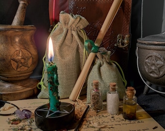 Health and Healing Spell Kit Ritual Magic Witchcraft Wicca Pagan Green Candle