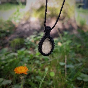 Black Rutile Quartz Gemstone – Handmade, Healing Stone Jewelry, Unique Pendant, LoveByKasi, Protective Stone, Macrame Necklace, Boho, Natural