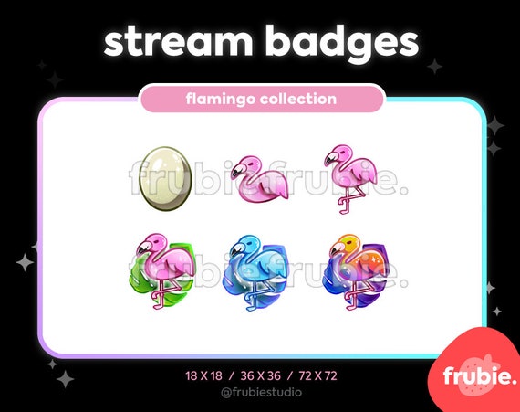 Flamingo Twitch Sub Badge Bit Badge Tropical Cute Etsy