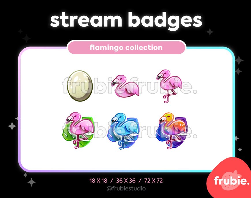 Flamingo Twitch Sub Badge Bit Badge Tropical Cute Etsy Flamingo Twitch Sub Badge Bit Badge Tropical Cute Etsy