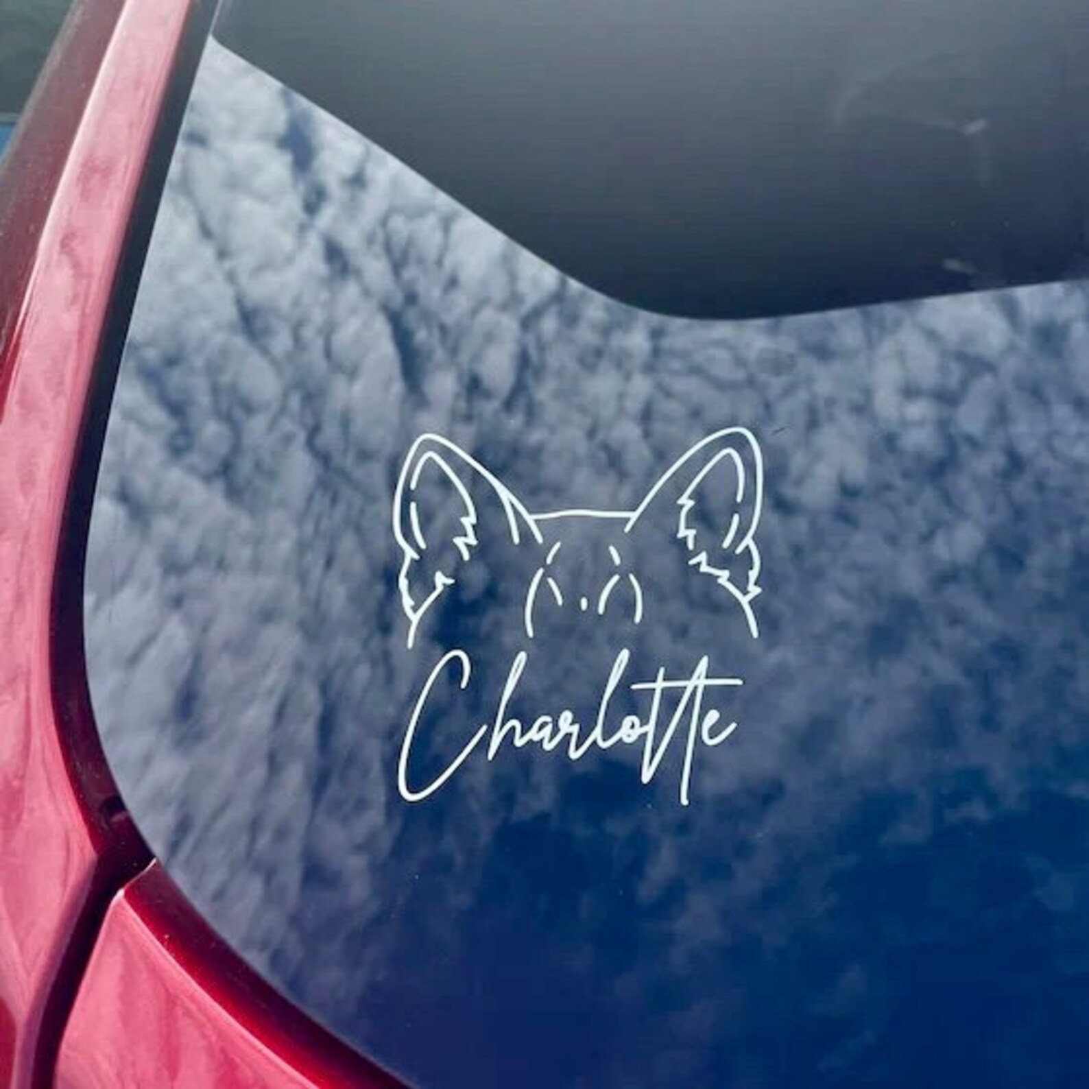 Custom Pet Ear Car Decal Custom Dog Decal Pet Portrait Dog Etsy