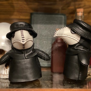 Mini Plague Doctor Doll, Plague Doctor Doll, Leather Plague Doctor, Handmade Leather Plague Doctor, Goth Doll