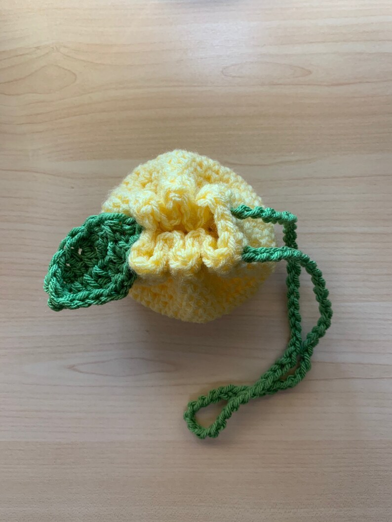 Crochet Lemon Drawstring Pouch Etsy