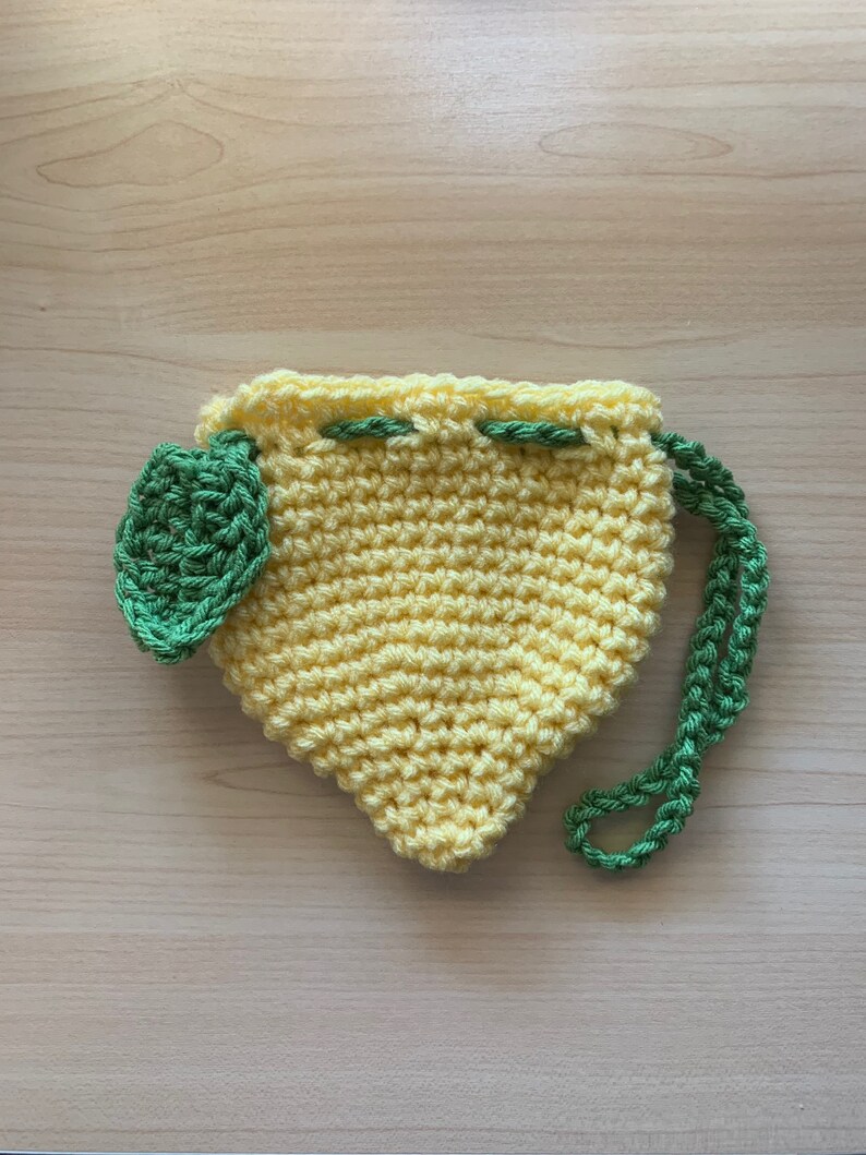 Crochet Lemon Drawstring Pouch Etsy