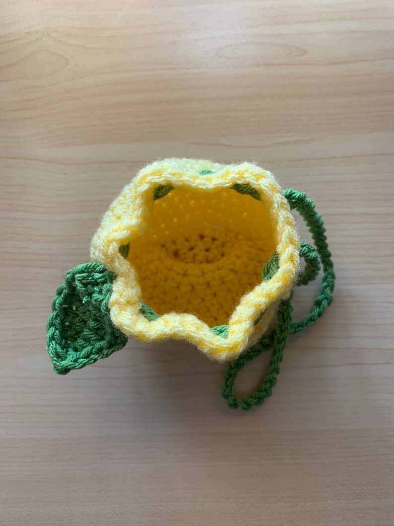 Crochet Lemon Drawstring Pouch Etsy