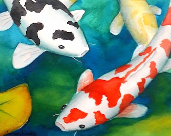 Koi carp digital download print,  Wall art