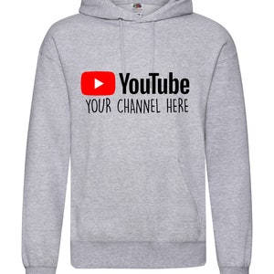 ADULTS YOU TUBE hoody personalised custom hoodie youtube channel
