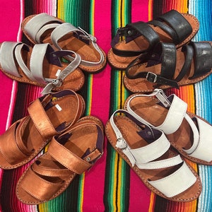 Handmade Leather Ankle Buckle Mexican Huarache Sandals