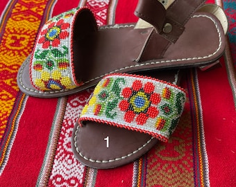 Handgemaakte chaquira-sandalen voor dames (huaraches)