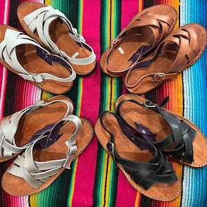 Handmade Leather Ankle Buckle Huarache Sandals