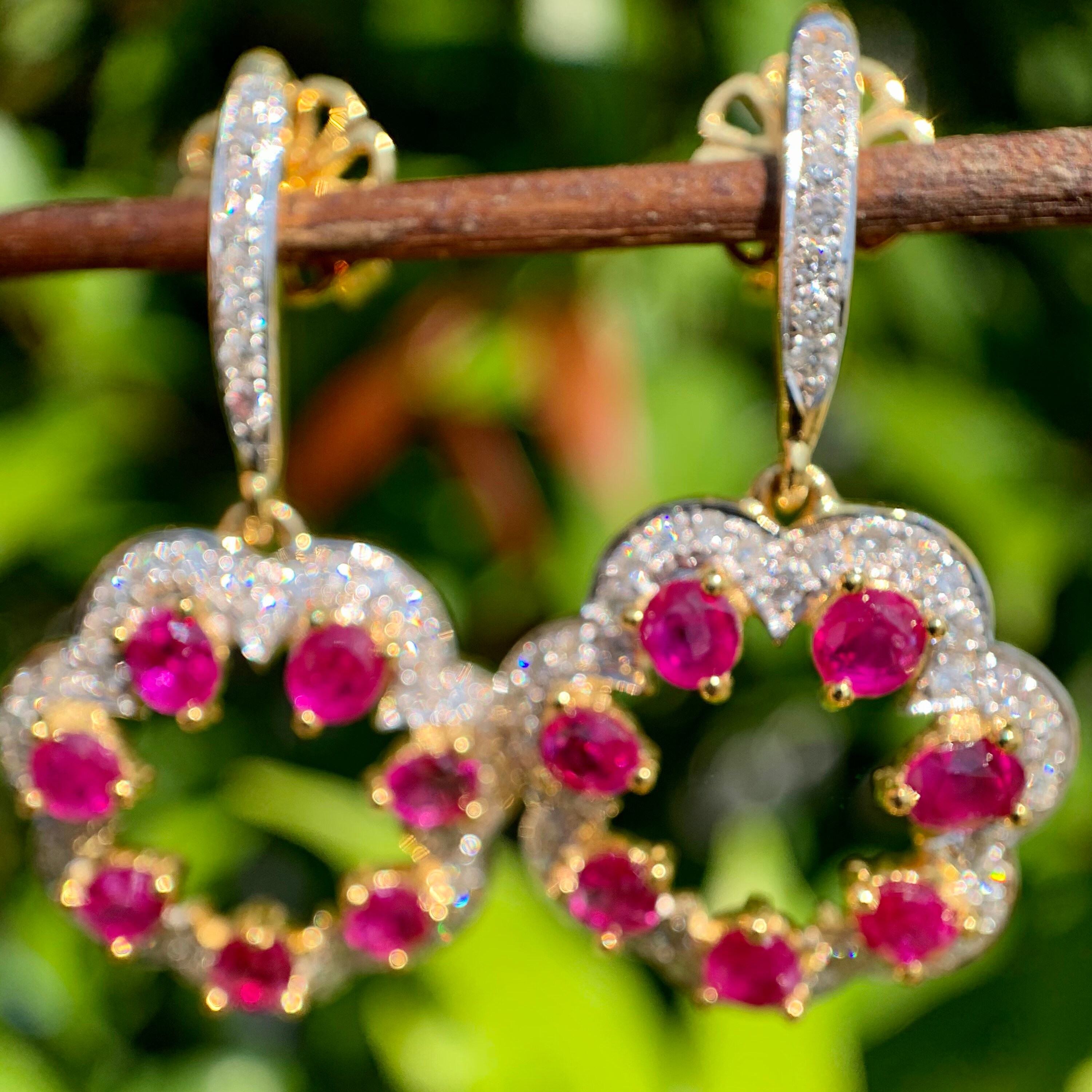 Burmese Natural Ruby Earring Set With 100pcs Brilliant Etsy Singapore