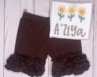Custom sunflower shirt ONLY, summer shirt, embroidery sunflower shirt
